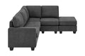 Ovela Atlas 5 Seater Modular Sofa with Reversible Chaise (Dark Grey)