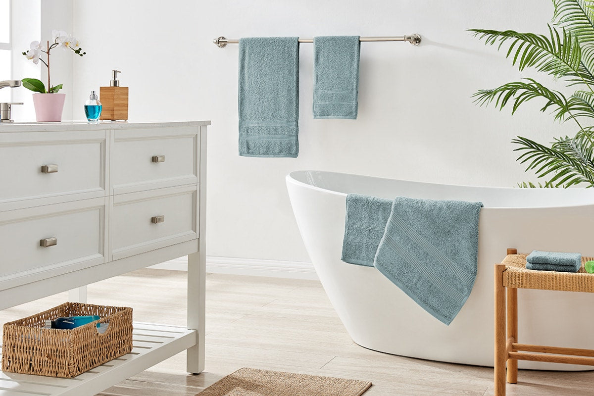 Ovela Avalon 6 Piece 100% Cotton Towel Set (Soft Teal)