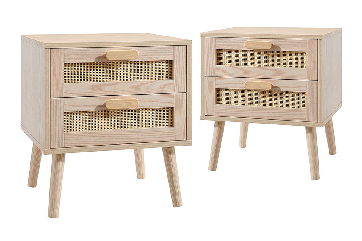 Set of 2 Ovela Ava 2-Drawer Bedside Tables