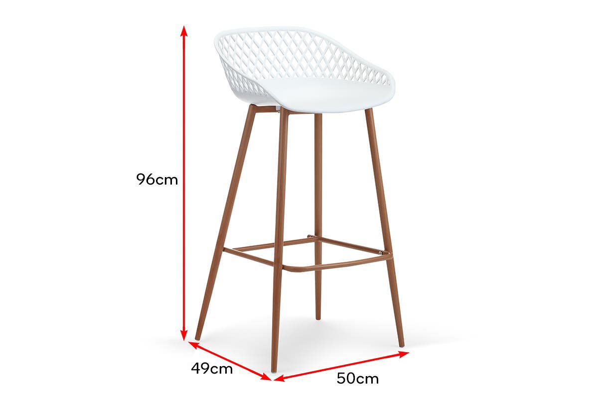 Ovela Set of 2 Leerdam Bar Stools (White)