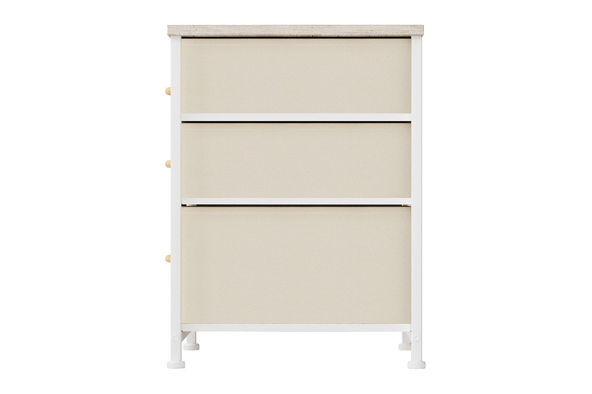 Ovela 3 Drawer Nightstand Bedside Table - Wood Grain White Oak - SuperSaverAU - view 5