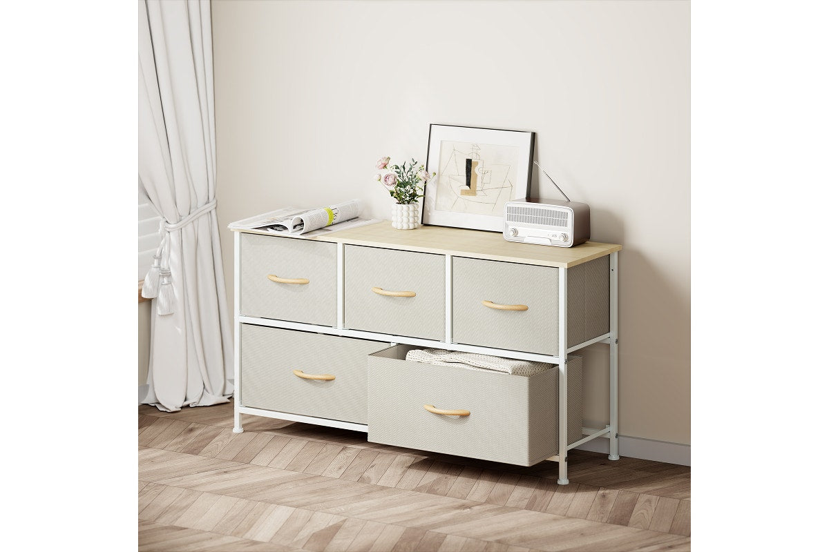 Ovela 5 Drawer Storage Chest (Beige)