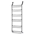 Artiss 6-Tier Over Door Storage Hanger with Steel Frame - Black