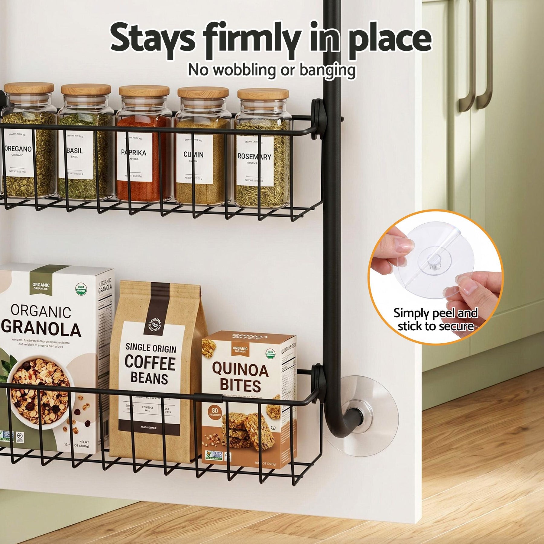 Artiss 6-Tier Over Door Storage Hanger with Steel Frame - Black