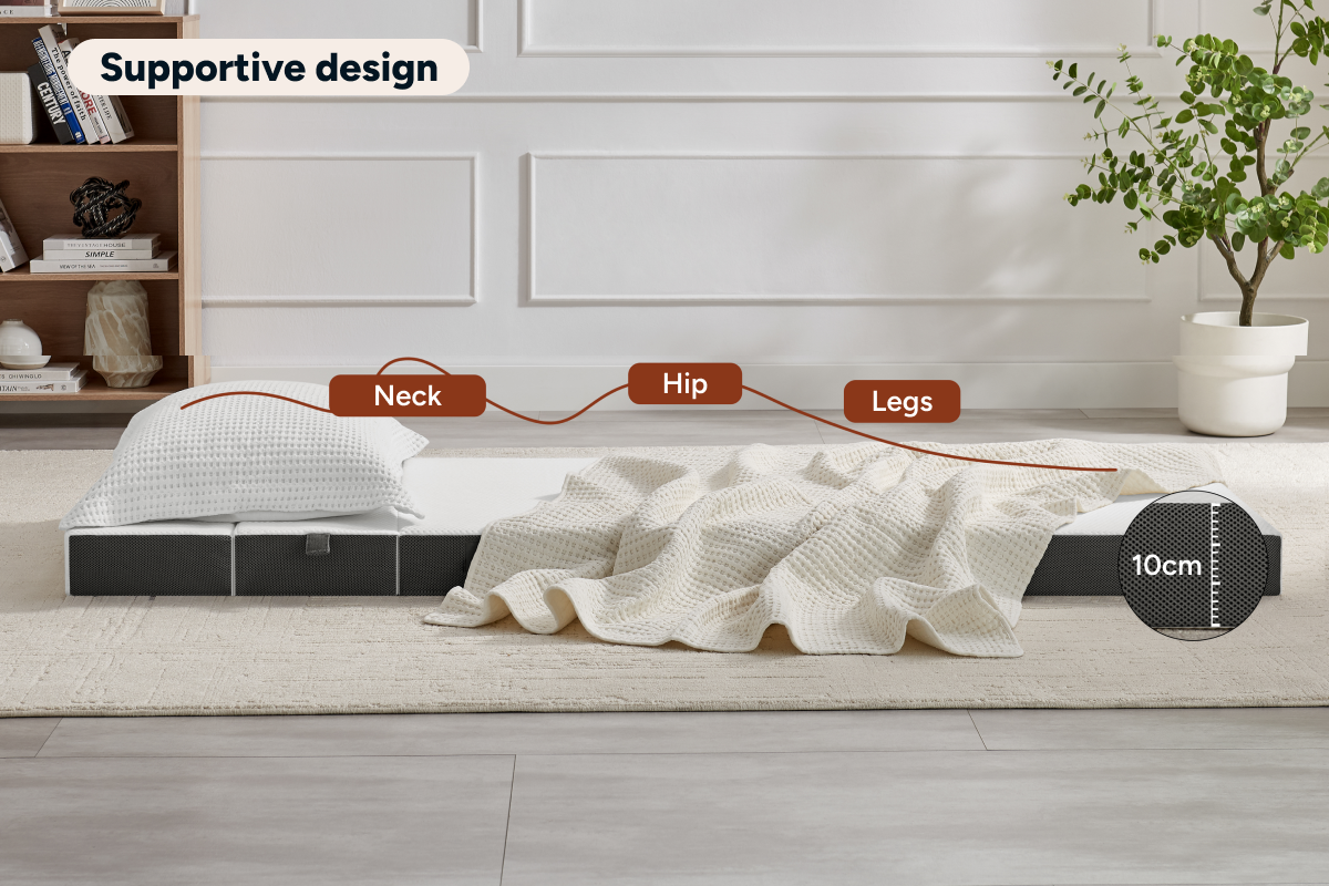 Ovela Folding Sofa Bed Mattress (White, Single)
