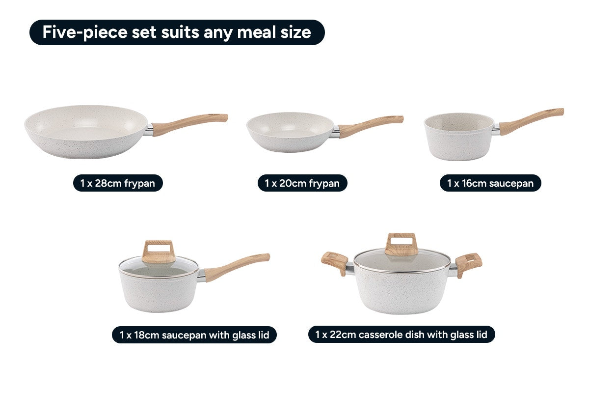 Ovela 5 Piece Granite Non-Stick Induction Cookware Set