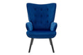 Ovela Henry High Back Armchair Blue Velvet - SuperSaverAU - view 2