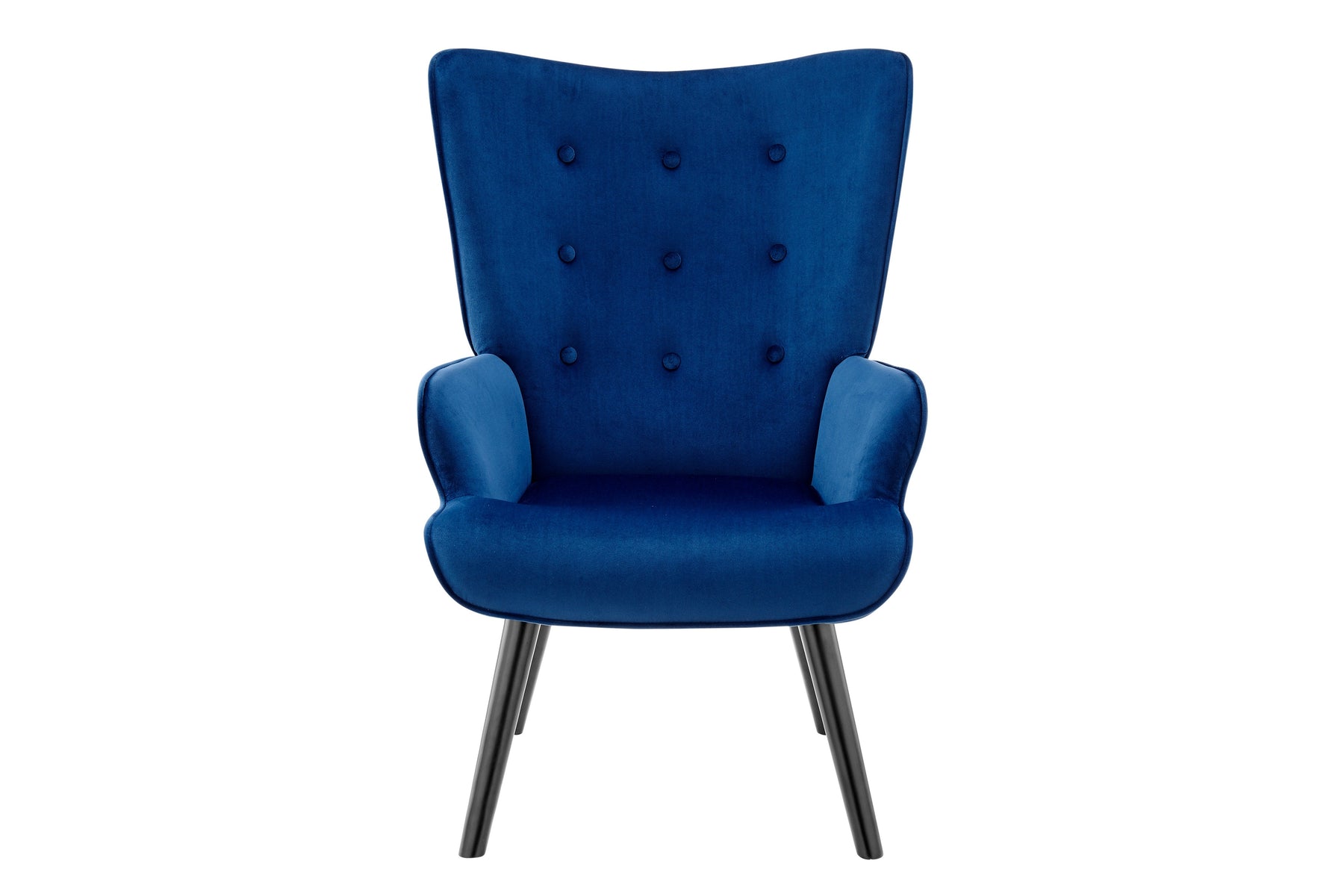 Ovela Henry High Back Armchair Blue Velvet - SuperSaverAU - view 2