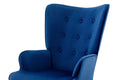 Ovela Henry High Back Armchair Blue Velvet - SuperSaverAU - view 4