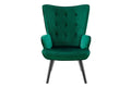 Ovela Henry High Back Armchair Green Velvet - SuperSaverAU - view 2