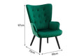 Ovela Henry High Back Armchair Green Velvet - SuperSaverAU - view 5