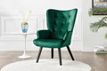 Ovela Henry High Back Armchair Green Velvet - SuperSaverAU - view 6