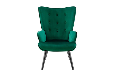 Ovela Henry High Back Armchair (Green Velvet)