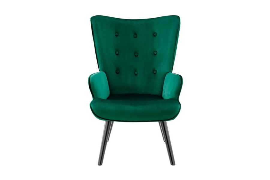 Ovela Henry High Back Armchair (Green Velvet)