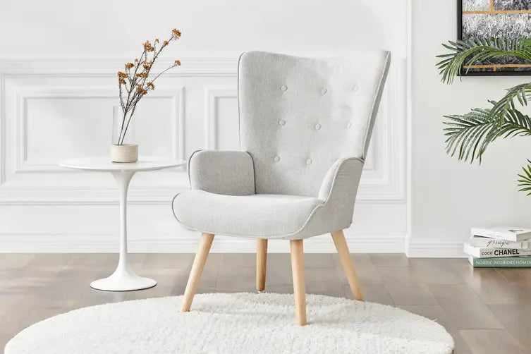 Ovela Henry High Back Armchair - Light Grey - SuperSaverAU - view 5