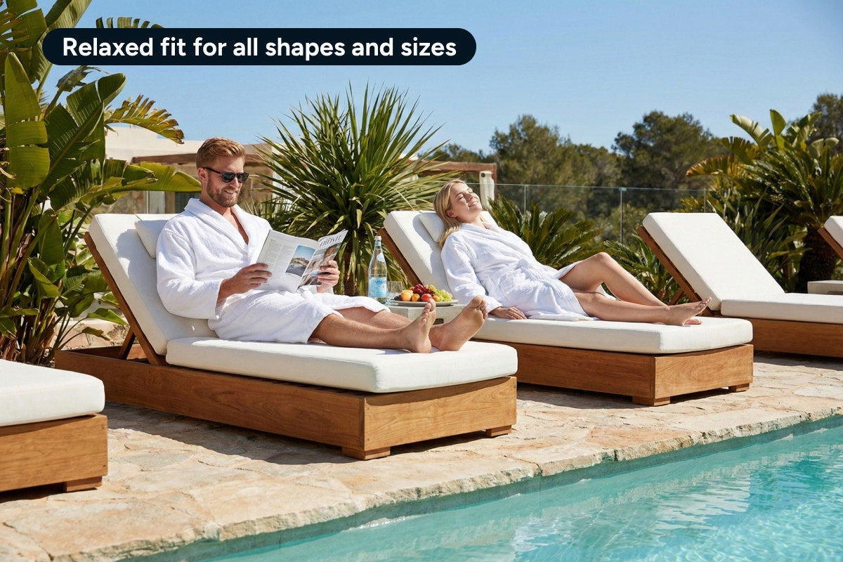 Ovela Hotel-Quality Terry Towelling Bath Robe (Size S/M, White)
