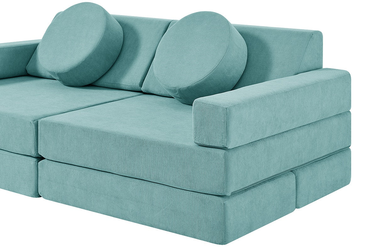 Ovela 14 Piece Modular Double Kids Play Sofa (Sage Green)