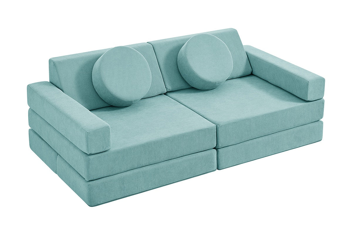 Ovela 14 Piece Modular Double Kids Play Sofa (Sage Green)