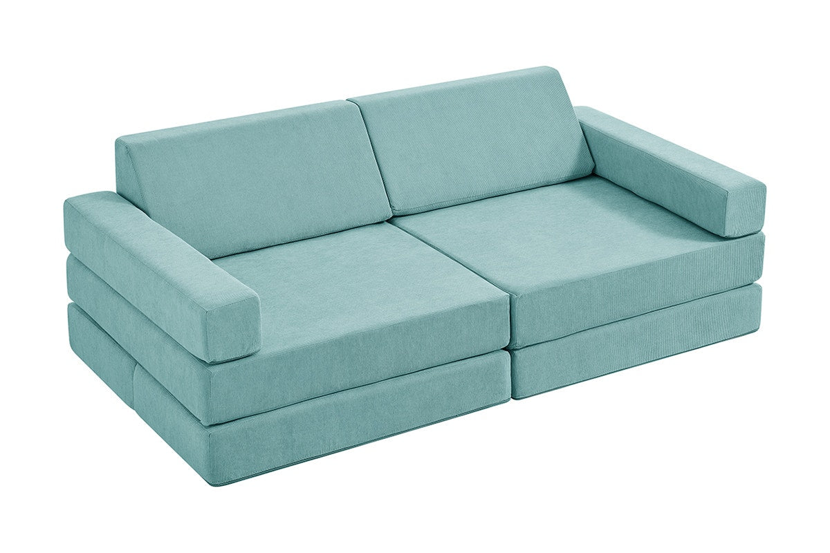 Ovela 14 Piece Modular Double Kids Play Sofa (Sage Green)