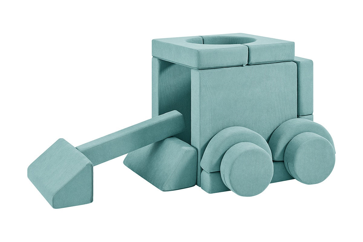 Ovela 14 Piece Modular Double Kids Play Sofa (Sage Green)
