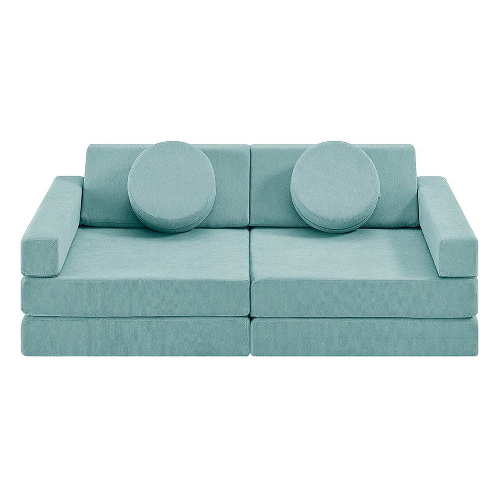 Ovela 14 Piece Modular Double Kids Play Sofa (Sage Green)
