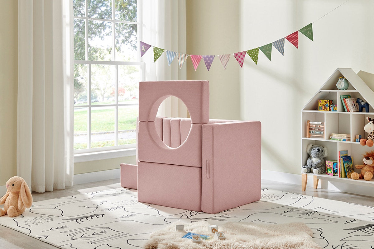 Ovela 14 Piece Modular Double Kids Play Sofa (Pink)