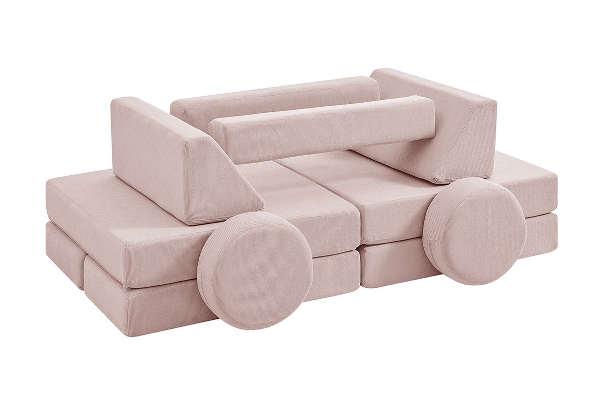 Ovela 14 Piece Modular Double Kids Play Sofa (Pink)