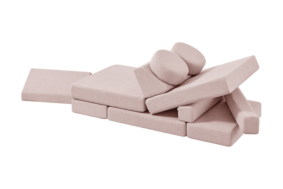 Ovela 14 Piece Modular Double Kids Play Sofa (Pink)