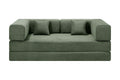 Ovela Mia 3 Seater Corduroy Compressed Sofa Bed (Green)