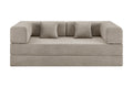 Ovela Mia 3 Seater Corduroy Compressed Sofa Bed (Sand)