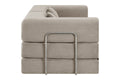 Ovela Mia 3 Seater Corduroy Compressed Sofa Bed (Sand)