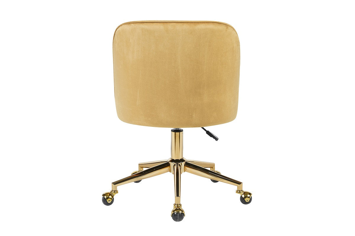 Ovela Monty Velvet Office Chair (Mustard)