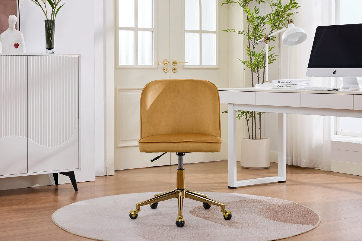 Ovela Monty Velvet Office Chair (Mustard)
