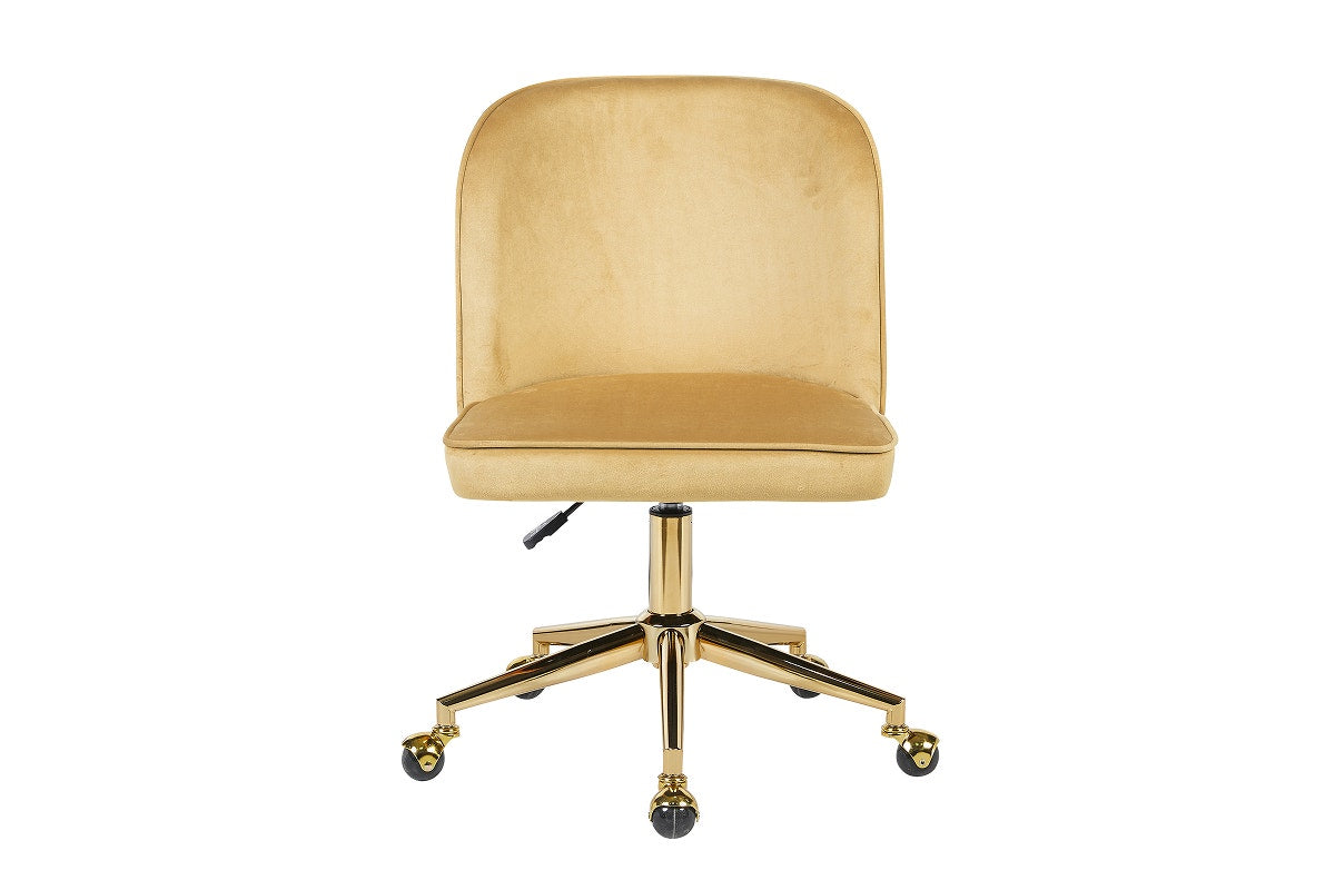 Ovela Monty Velvet Office Chair (Mustard)