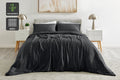Ovela 100% Natural Bamboo Quilt Cover Set (Charcoal, King)
