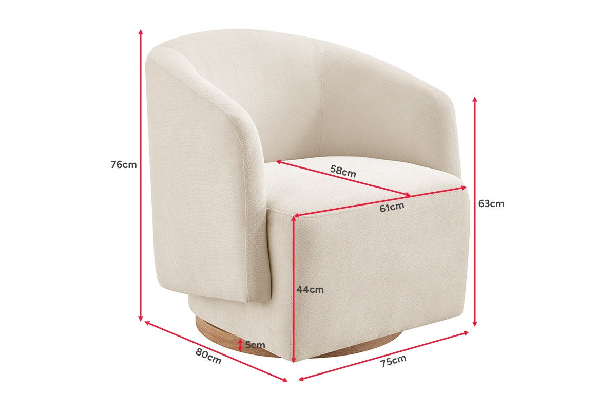 Shangri-La Nova Swivel Armchair (Cream)
