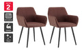 Set of 2 Ovela Paige Faux Leather Dining Chairs (Tan, PU)