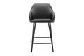 Ovela Set of 2 Paige Faux Leather Bar Stools (Black PU/Black)