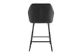 Ovela Set of 2 Paige Faux Leather Bar Stools (Black PU/Black)