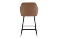 Ovela Set of 2 Paige Faux Leather Bar Stools (Tan PU/Black)