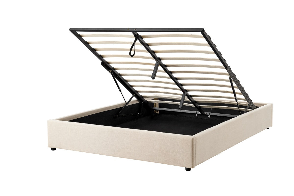 Ovela Parker Gas Lift Bed Frame - Beige, Queen - SuperSaverAU - view 5
