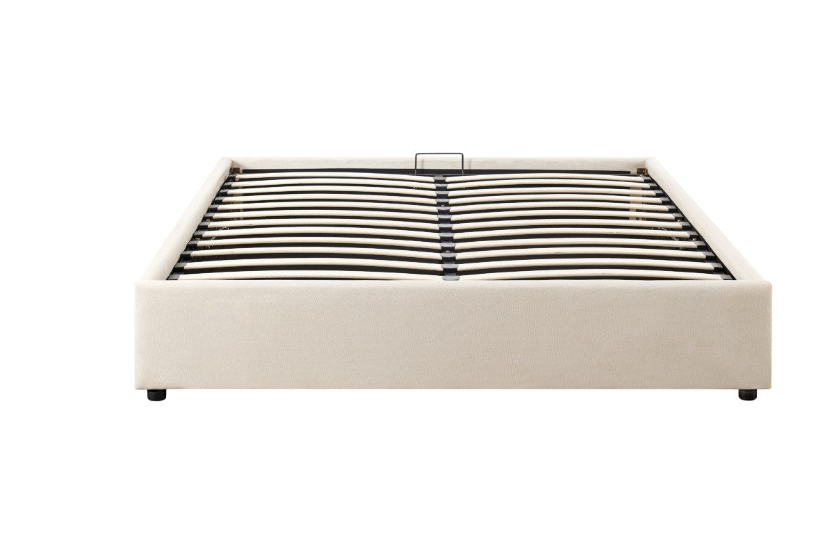Ovela Parker Gas Lift Bed Frame - Beige, Queen - SuperSaverAU - view 6