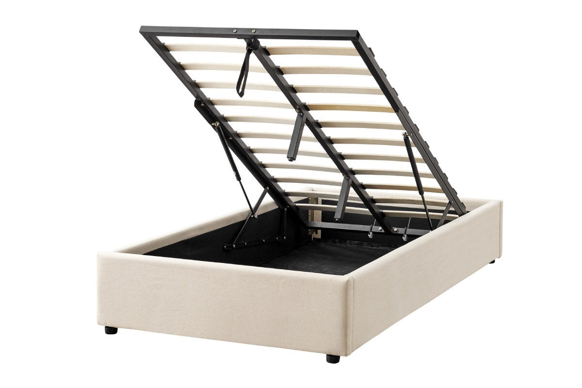 Ovela Parker Gas Lift Bed Frame (Beige, Single)