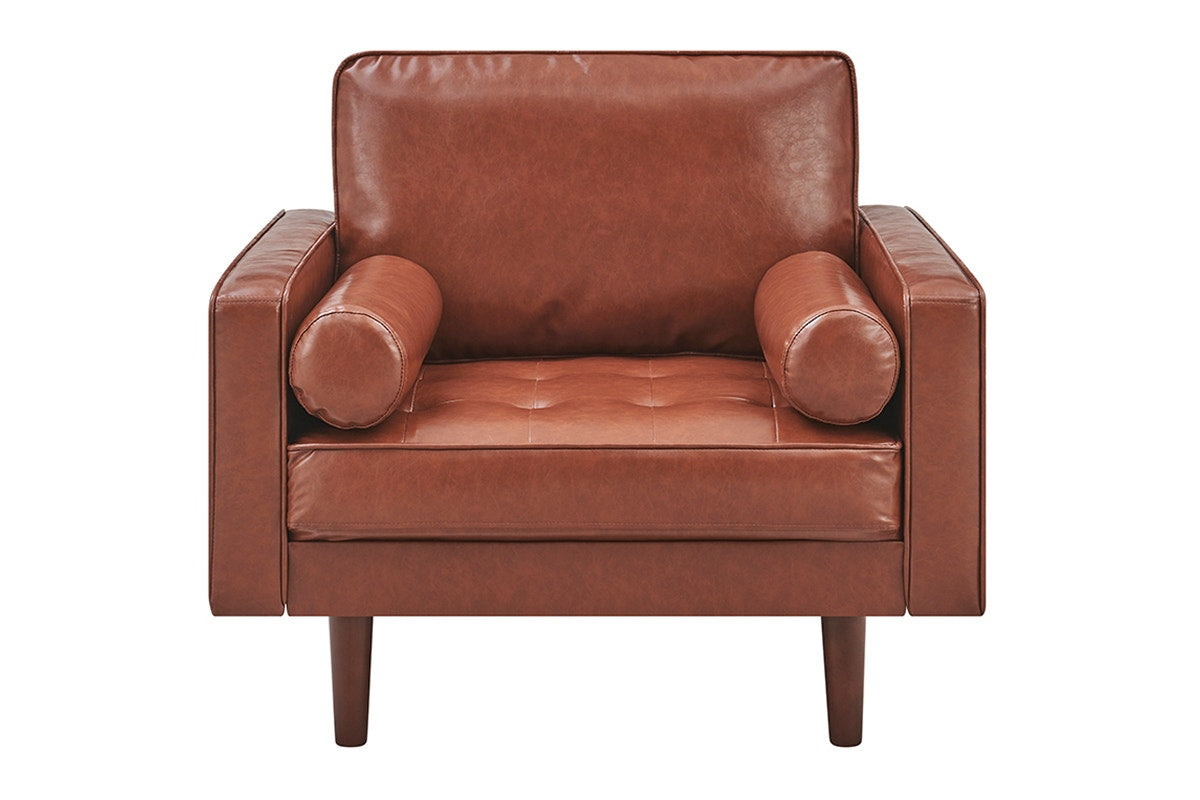 Ovela Stockholm Faux Leather Armchair (Tan, PU Leather)