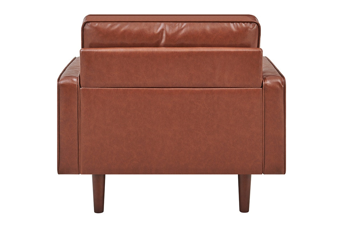 Ovela Stockholm Faux Leather Armchair (Tan, PU Leather)