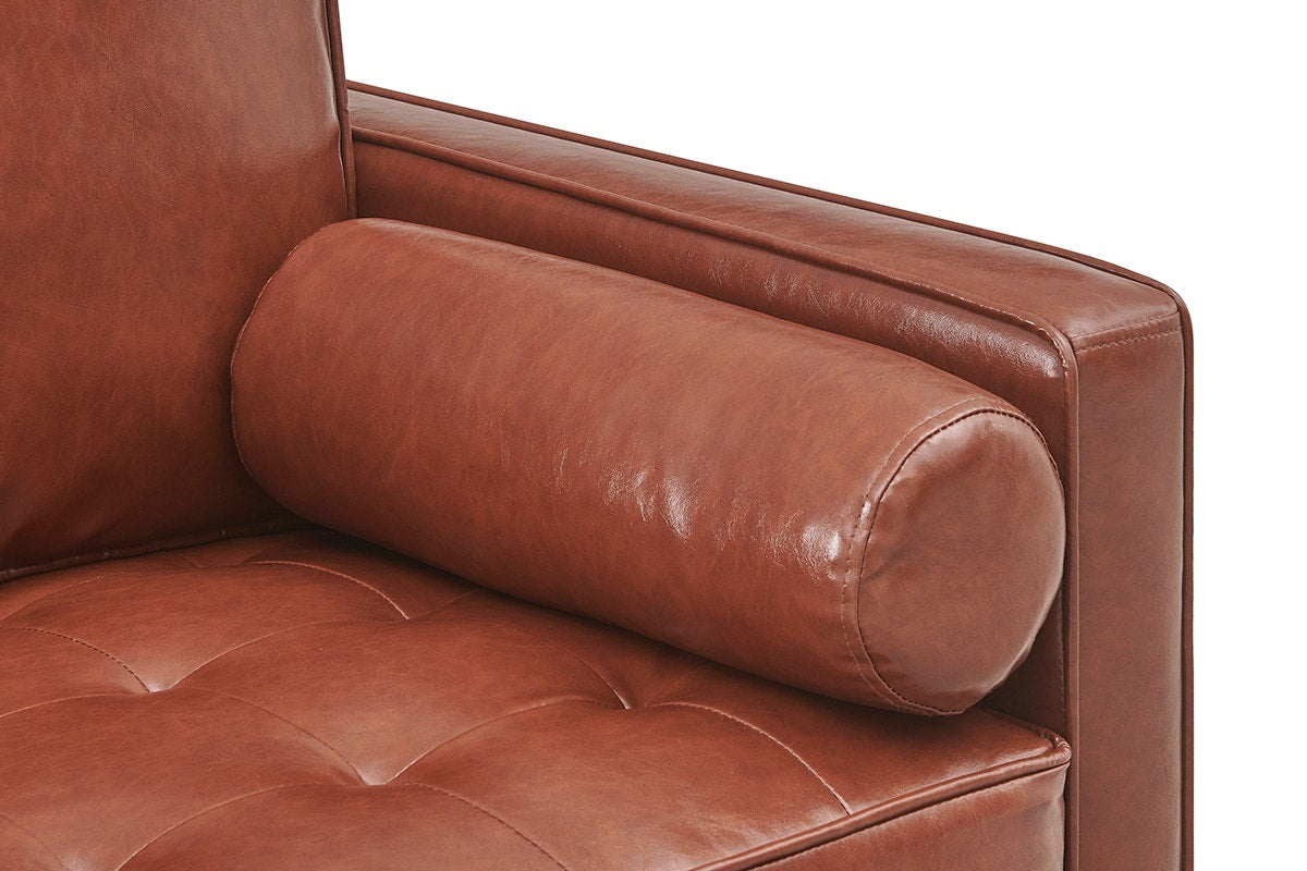 Ovela Stockholm Faux Leather Armchair (Tan, PU Leather)