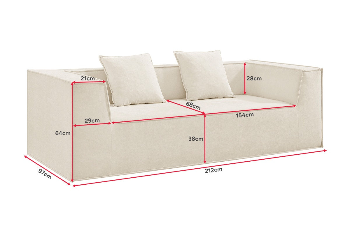 Ovela Softly 2 Seater Compressed Sofa (Cream)