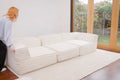 Ovela Softly 3 Seater Compressed Modular Sofa with Ottoman (Cream)