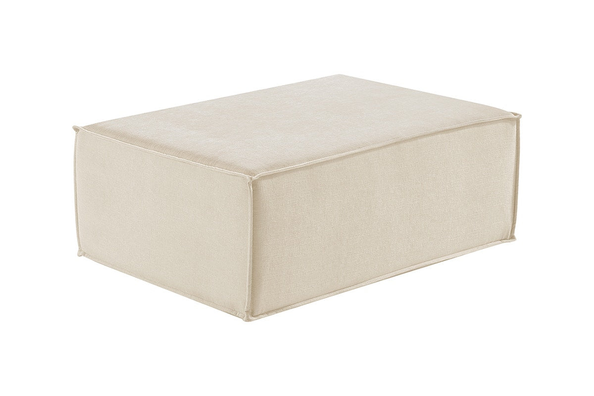Ovela Softly 3 Seater Compressed Modular Sofa with Ottoman (Cream)