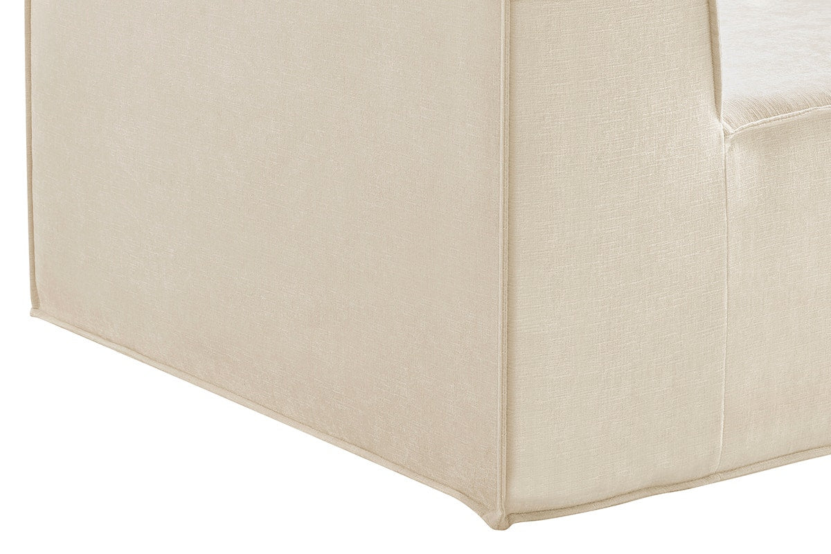 Ovela Softly 3 Seater Compressed Modular Sofa with Ottoman (Cream)